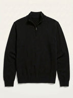 Men's Minimalist Knitted Quarter-Zip Sweater