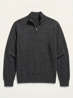 Men's Minimalist Knitted Quarter-Zip Sweater