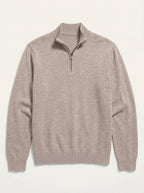 Men's Minimalist Knitted Quarter-Zip Sweater