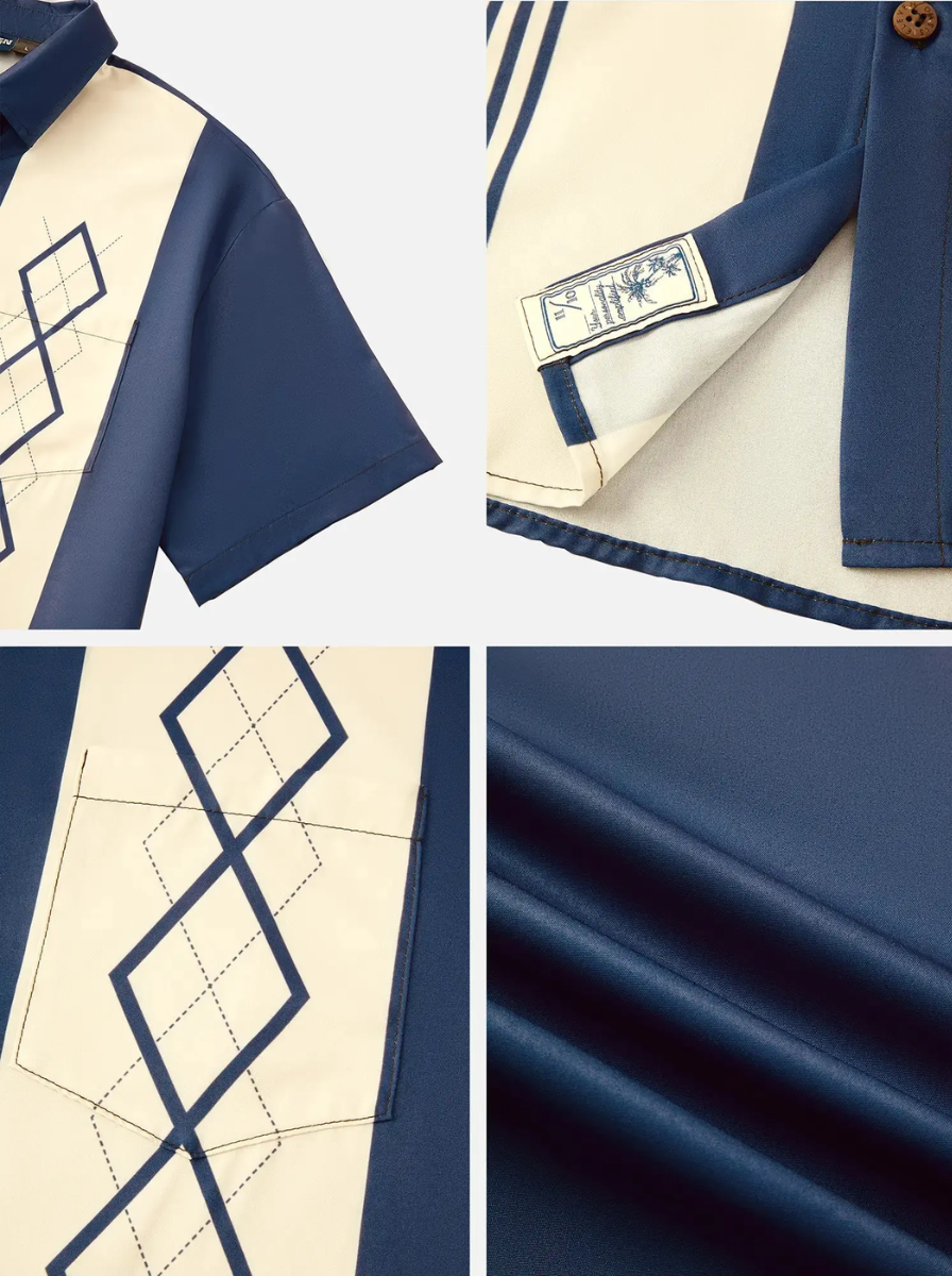 Men's Geometric Short Sleeve Shirt