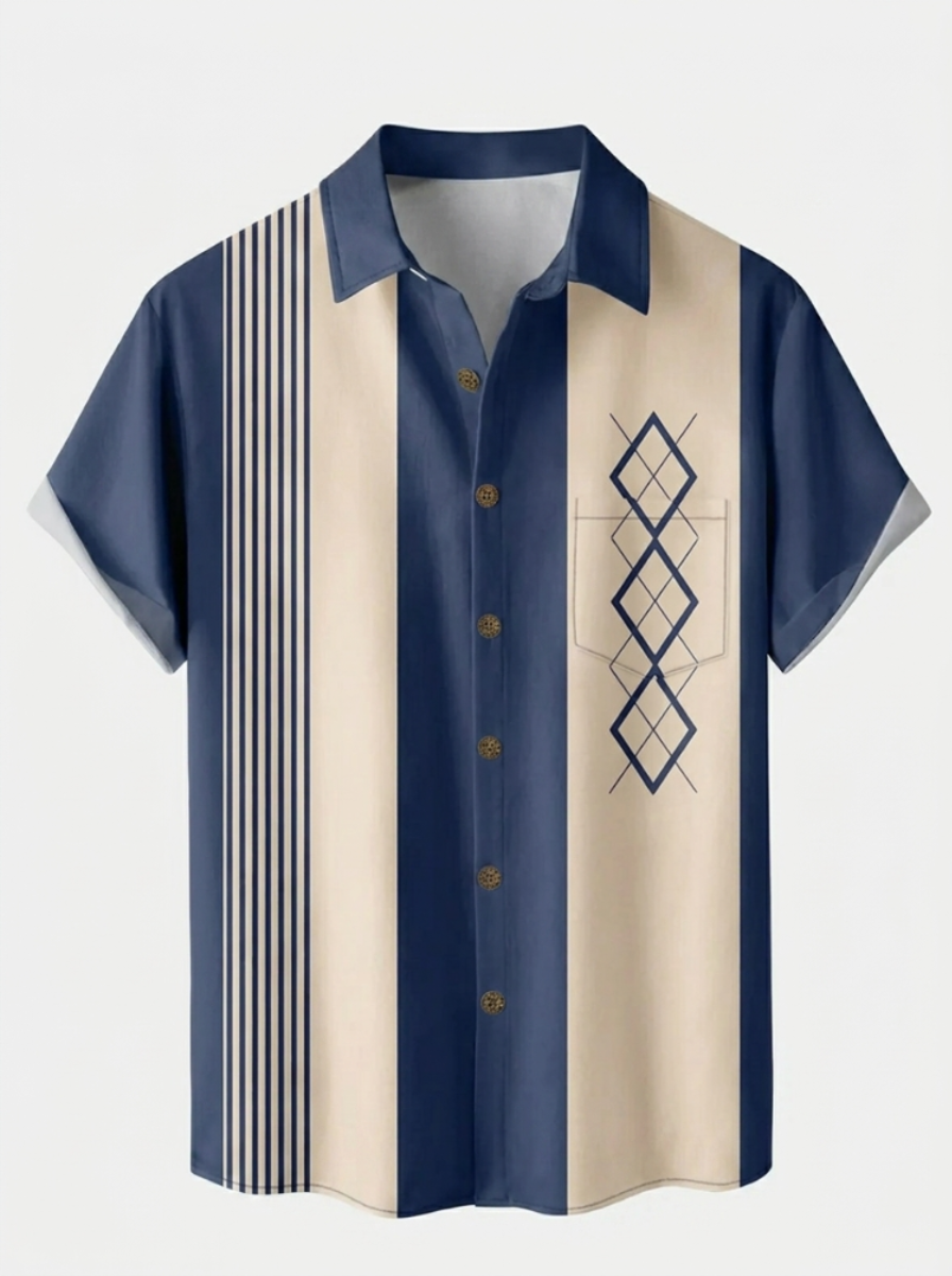 Men's Geometric Short Sleeve Shirt