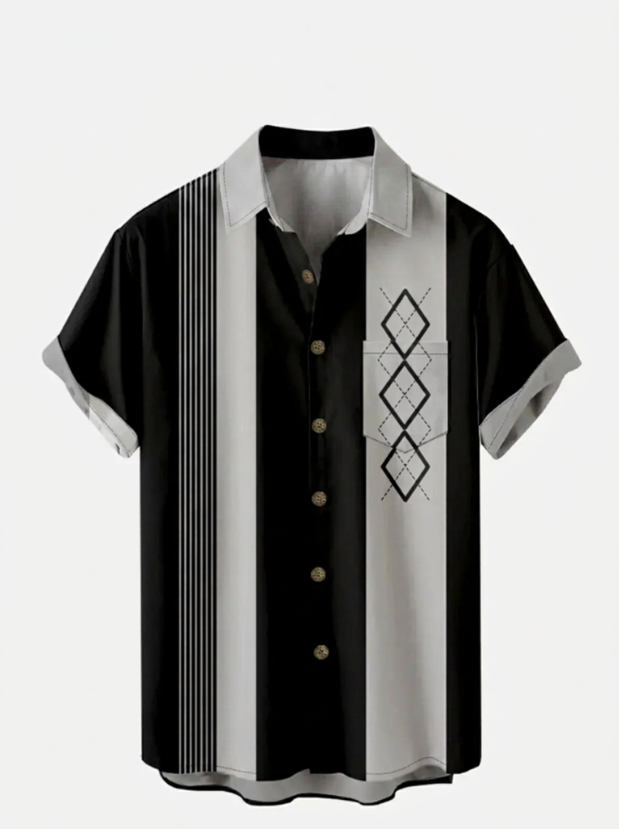 Men's Geometric Short Sleeve Shirt
