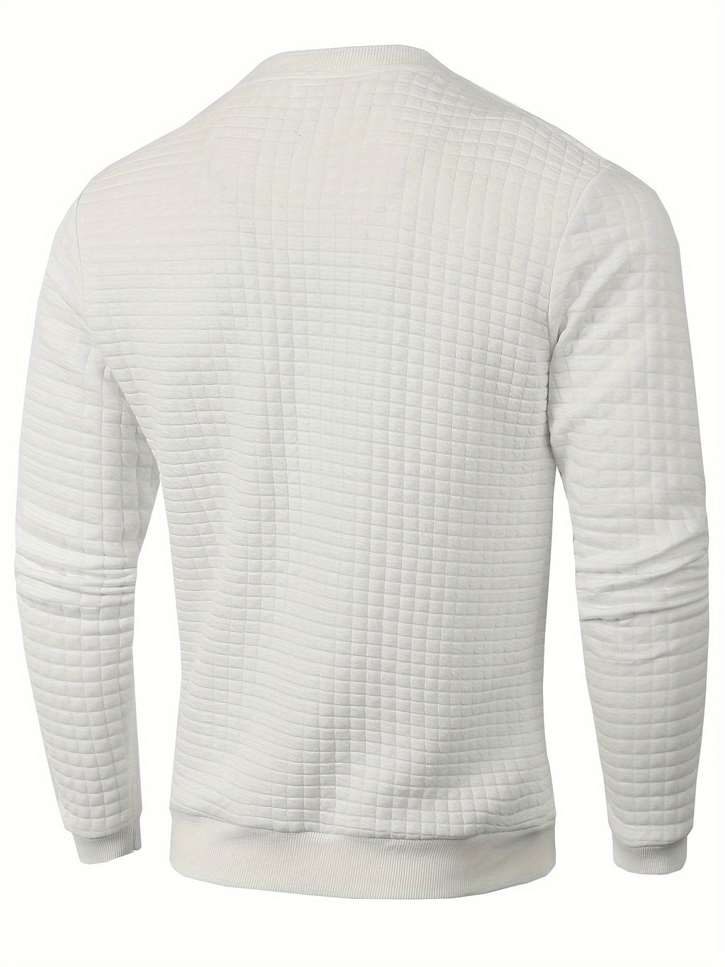 Men's Casual Jacquard Plaid Long Sleeve Pullover Sweater