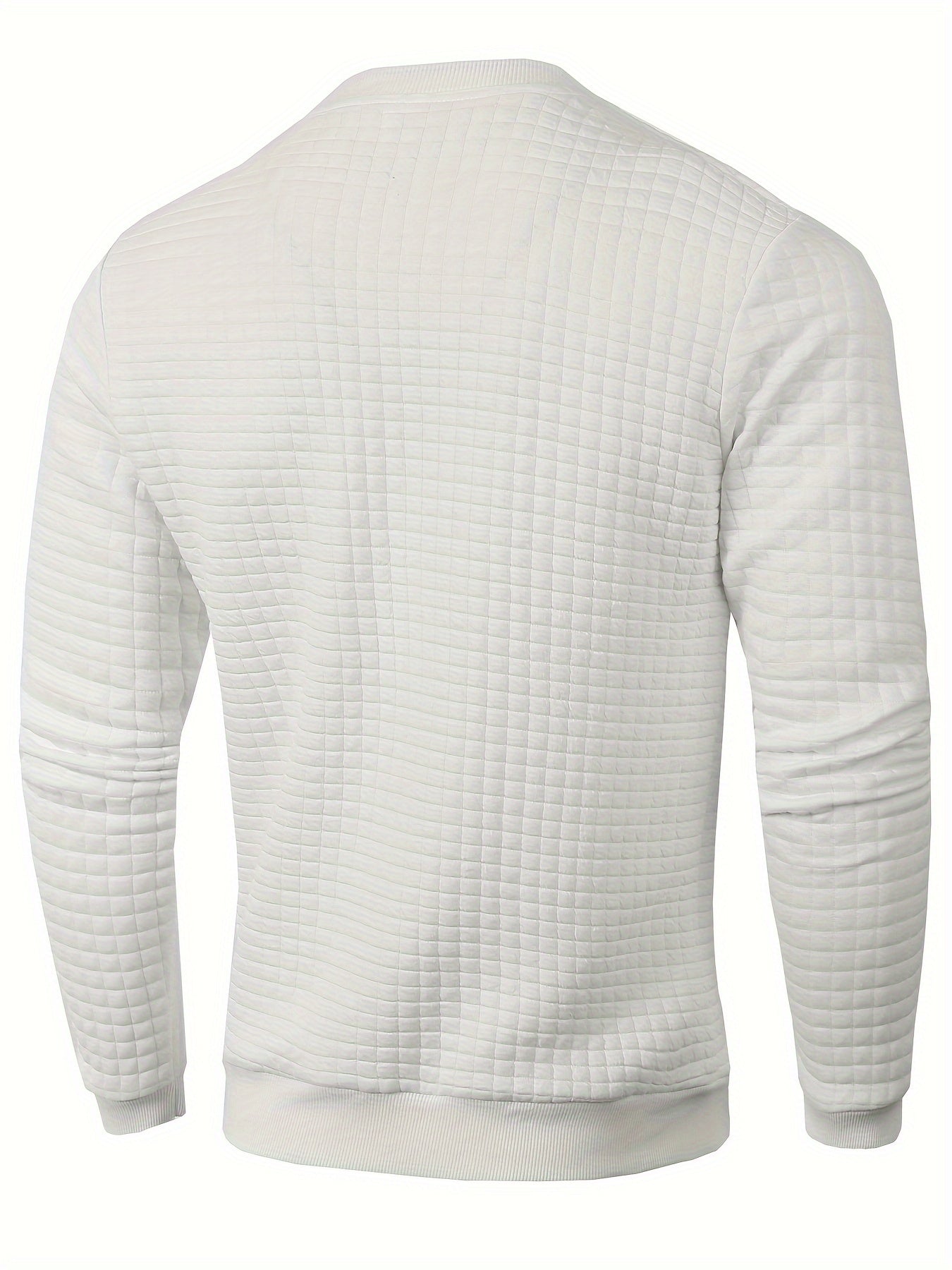 Men's Casual Jacquard Plaid Long Sleeve Pullover Sweater