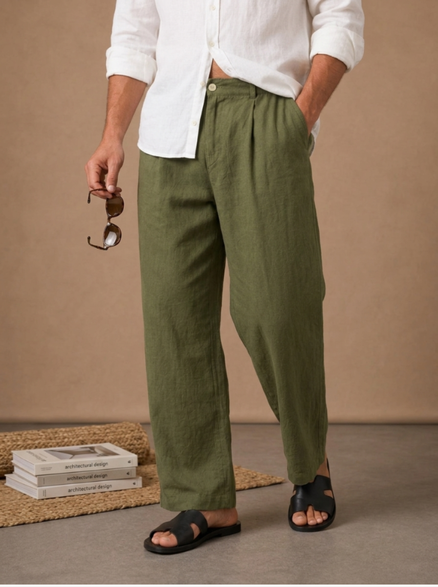 Linen Relaxed Style Trousers