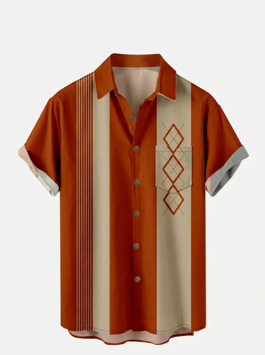 Men's Geometric Short Sleeve Shirt