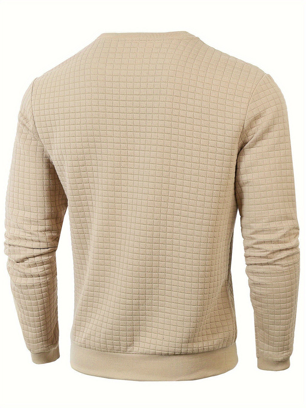 Men's Casual Jacquard Plaid Long Sleeve Pullover Sweater