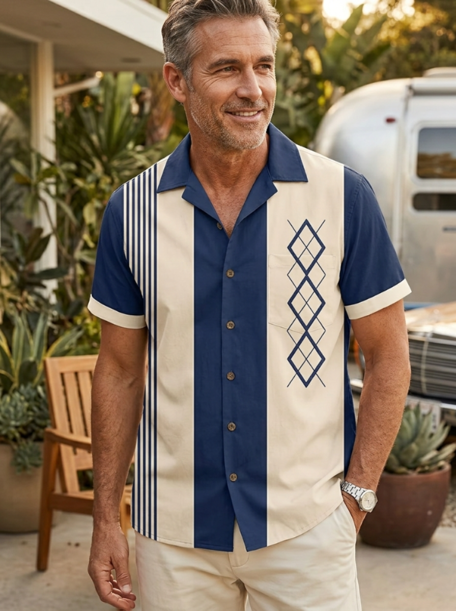 Men's Geometric Short Sleeve Shirt