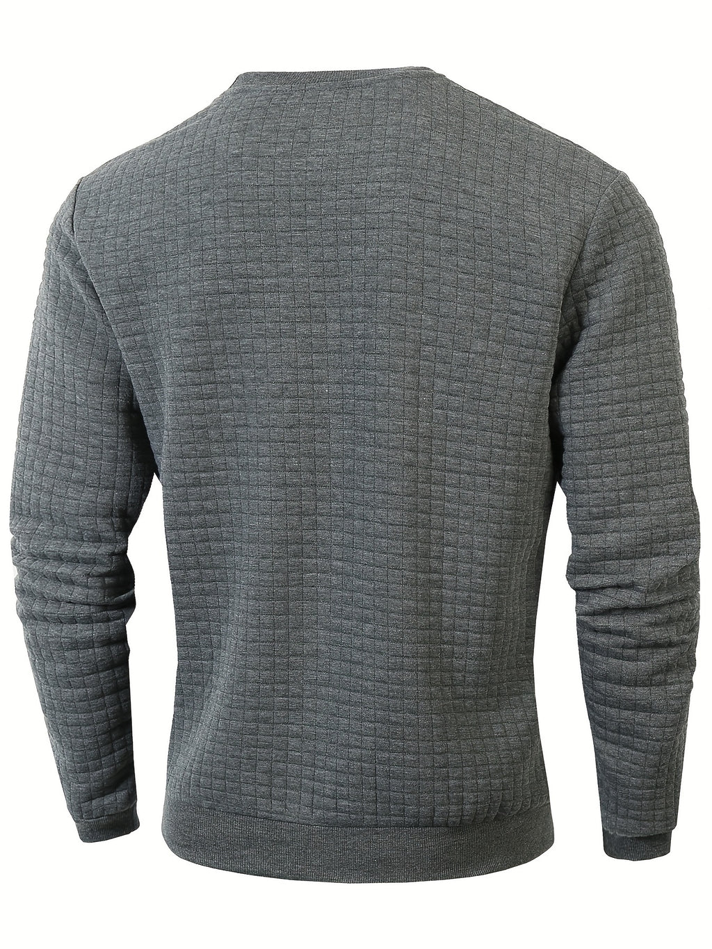 Men's Casual Jacquard Plaid Long Sleeve Pullover Sweater