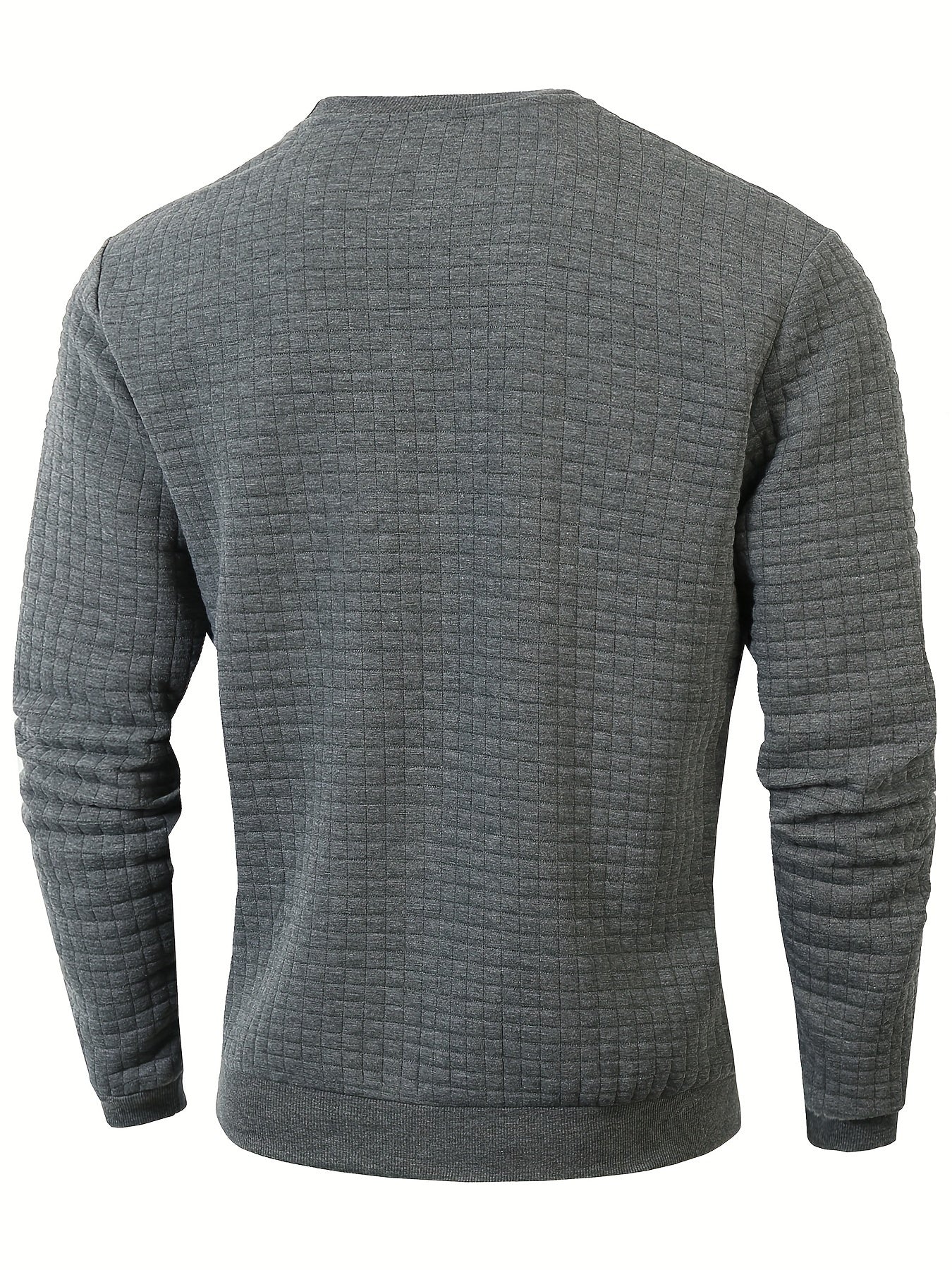 Men's Casual Jacquard Plaid Long Sleeve Pullover Sweater