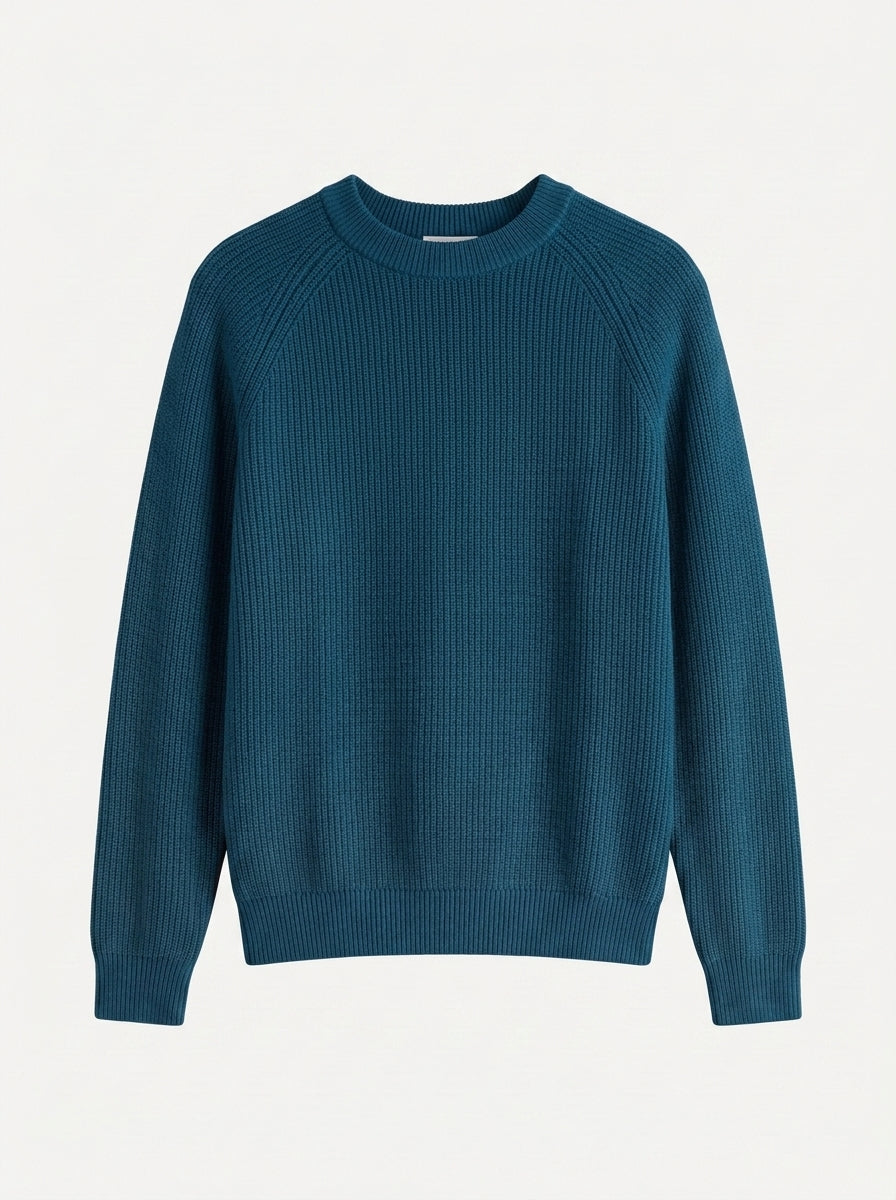 100% Organic Cotton Ribbed Crewneck Sweater