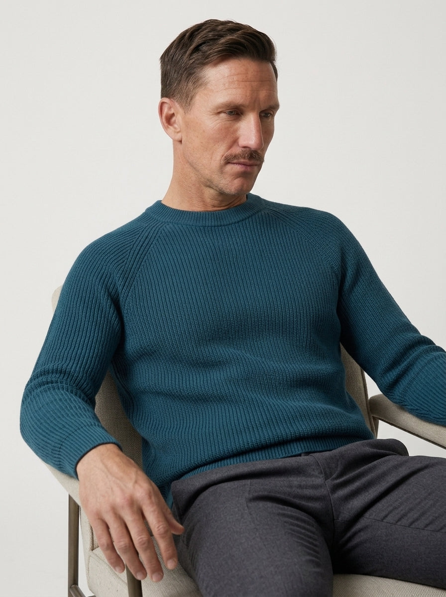 100% Organic Cotton Ribbed Crewneck Sweater