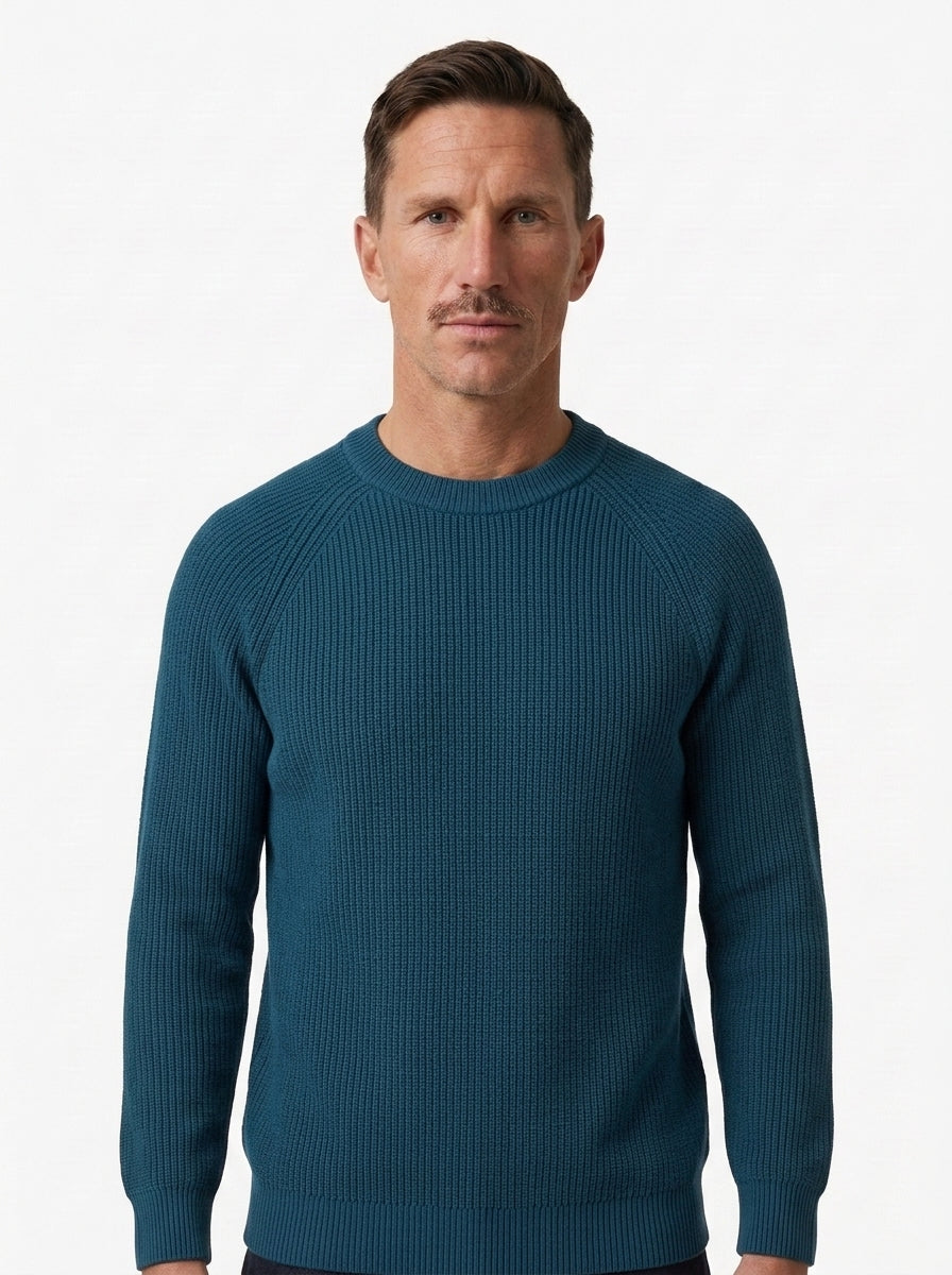 100% Organic Cotton Ribbed Crewneck Sweater