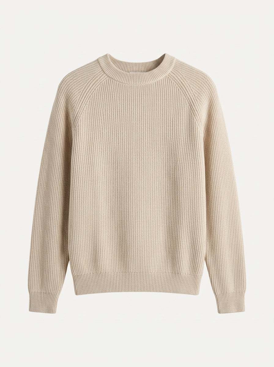 100% Organic Cotton Ribbed Crewneck Sweater
