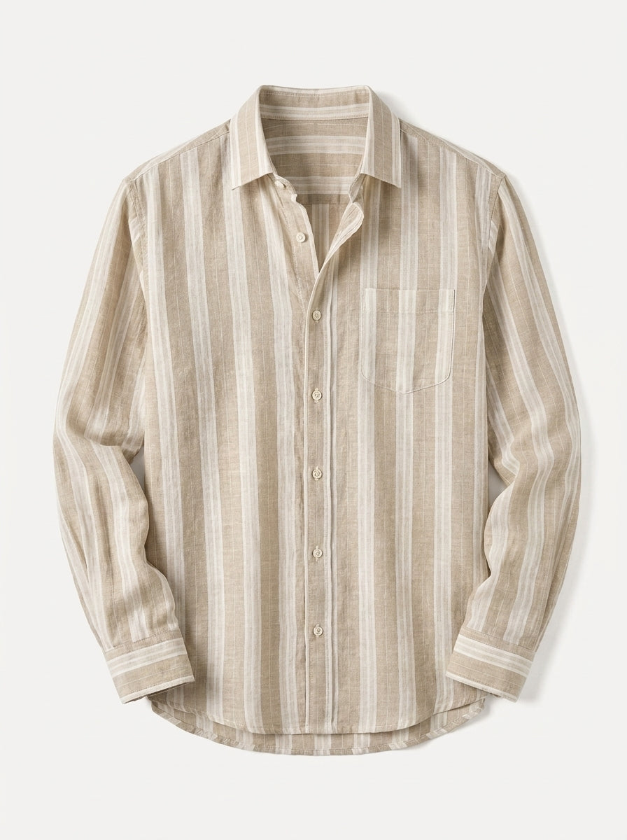 Striped Linen Cotton Resort Shirt