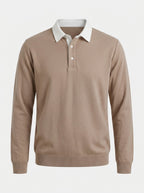 Polo Collar Long Sleeve Sweatshirt