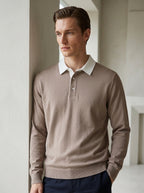 Polo Collar Long Sleeve Sweatshirt