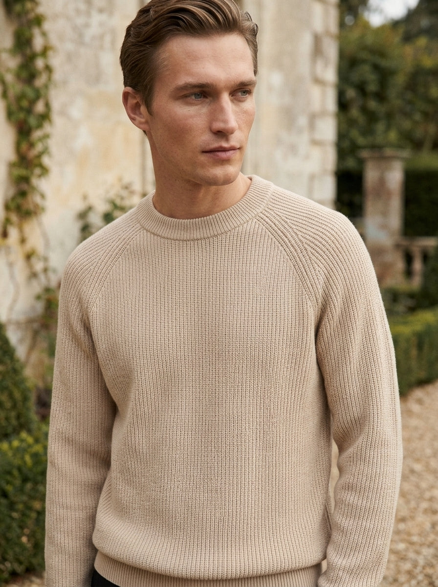 100% Organic Cotton Ribbed Crewneck Sweater