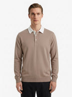 Polo Collar Long Sleeve Sweatshirt