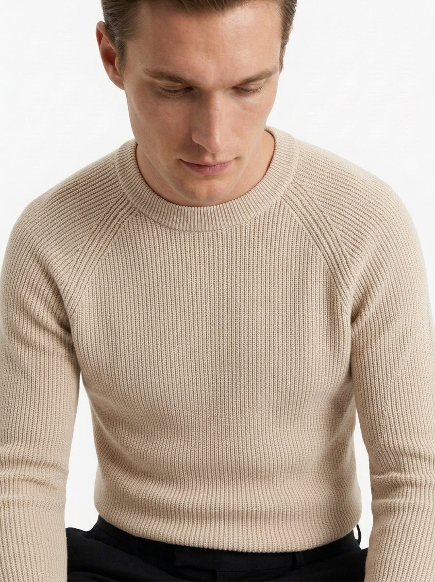 100% Organic Cotton Ribbed Crewneck Sweater