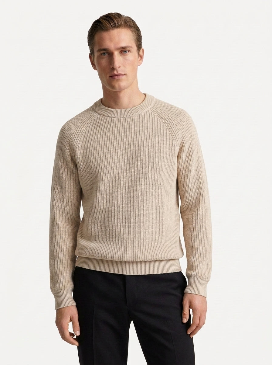 100% Organic Cotton Ribbed Crewneck Sweater