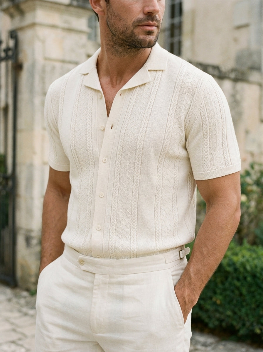 Vintage Knit Button Up Shirt