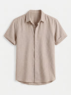 Men's Linen Cotton Blend Short Sleeve Shirt