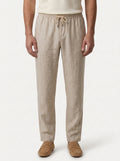100% European Linen Drawstring Beach Pants