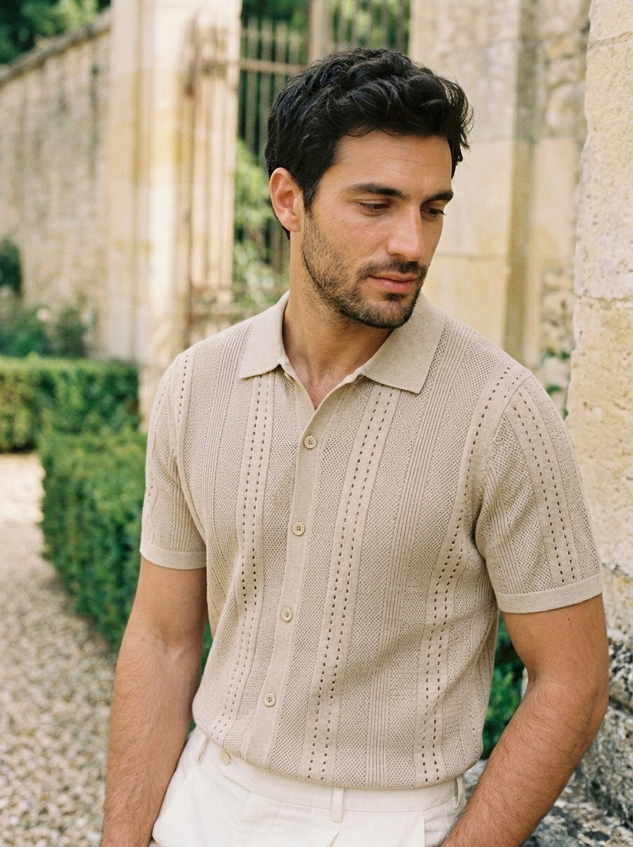 Vintage Knit Button Up Shirt