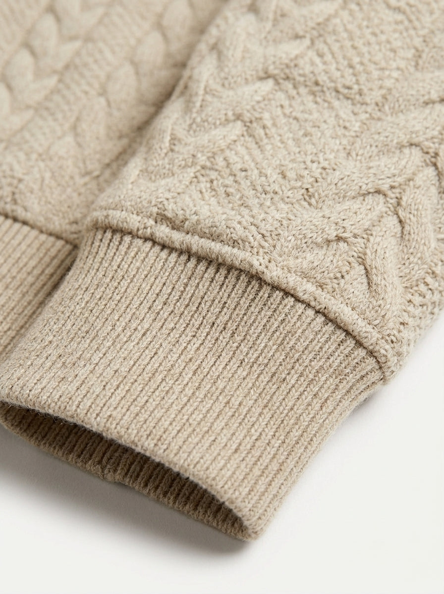 Men's Quarter-Zip Textured Pullover Sweatshirt