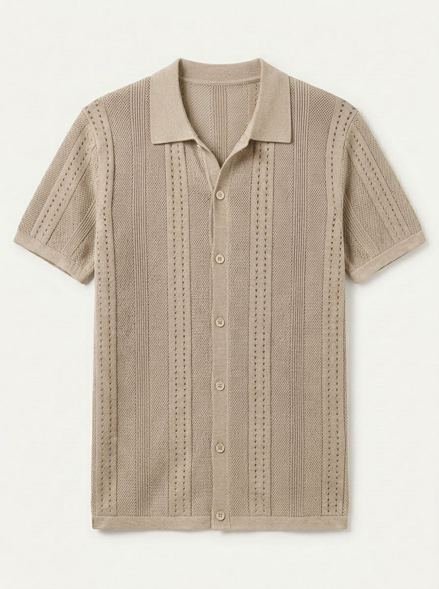 Vintage Knit Button Up Shirt