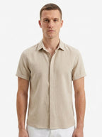 Men's Linen Cotton Blend Short Sleeve Shirt