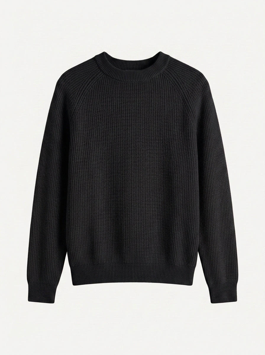 100% Organic Cotton Ribbed Crewneck Sweater