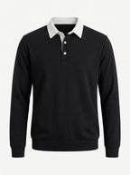 Polo Collar Long Sleeve Sweatshirt