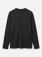 Cotton Modal Long Sleeve Henley Tee