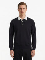 Polo Collar Long Sleeve Sweatshirt