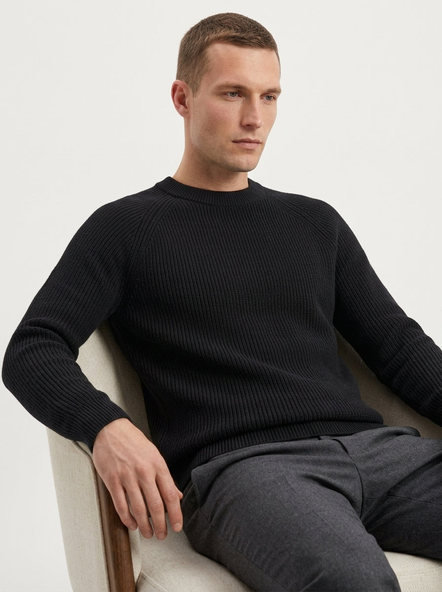 100% Organic Cotton Ribbed Crewneck Sweater