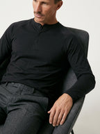 Cotton Modal Long Sleeve Henley Tee