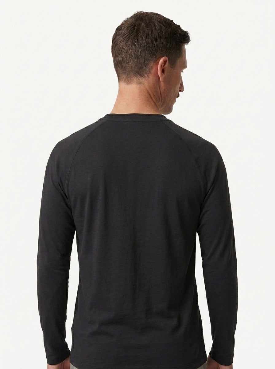 Cotton Modal Long Sleeve Henley Tee