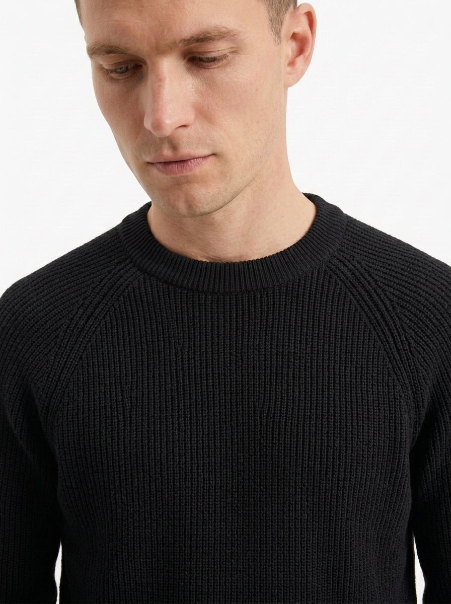 100% Organic Cotton Ribbed Crewneck Sweater