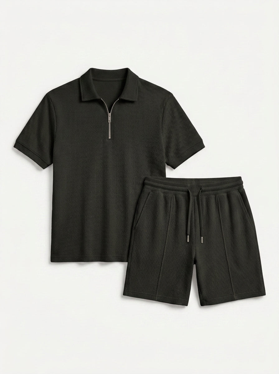 Polo Shirt and Shorts with Zipper