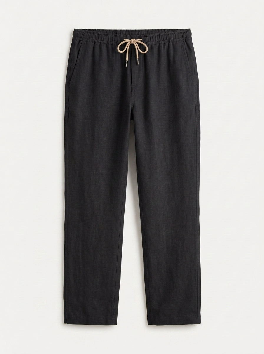 100% European Linen Drawstring Beach Pants