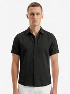 Men's Linen Cotton Blend Short Sleeve Shirt