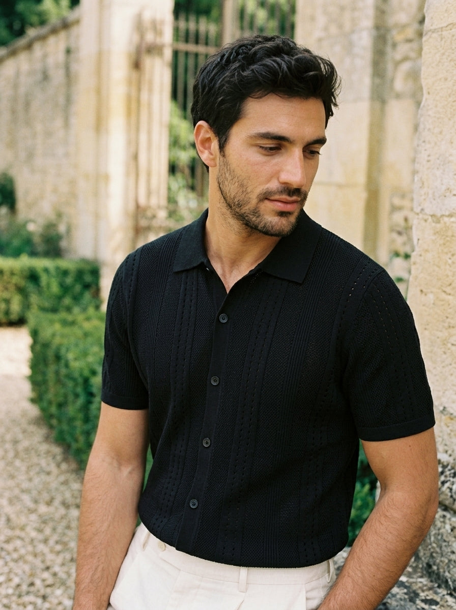 Vintage Knit Button Up Shirt
