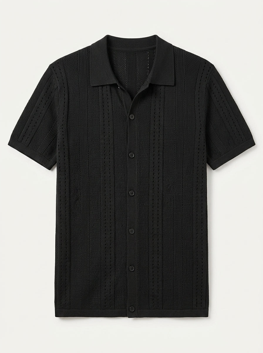 Vintage Knit Button Up Shirt