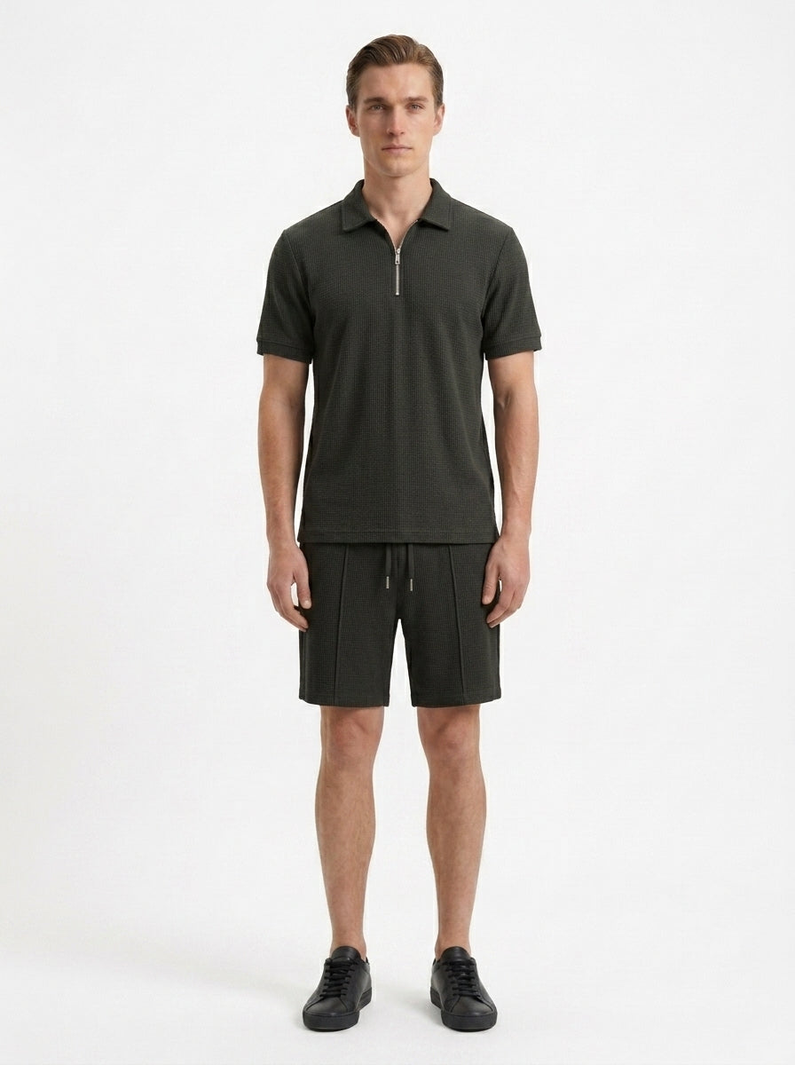 Polo Shirt and Shorts with Zipper