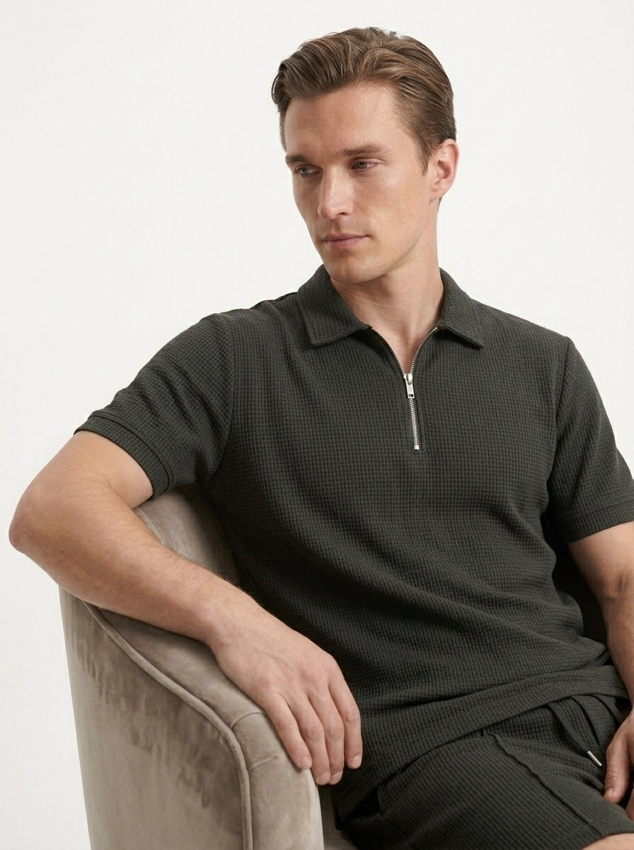 Polo Shirt and Shorts with Zipper