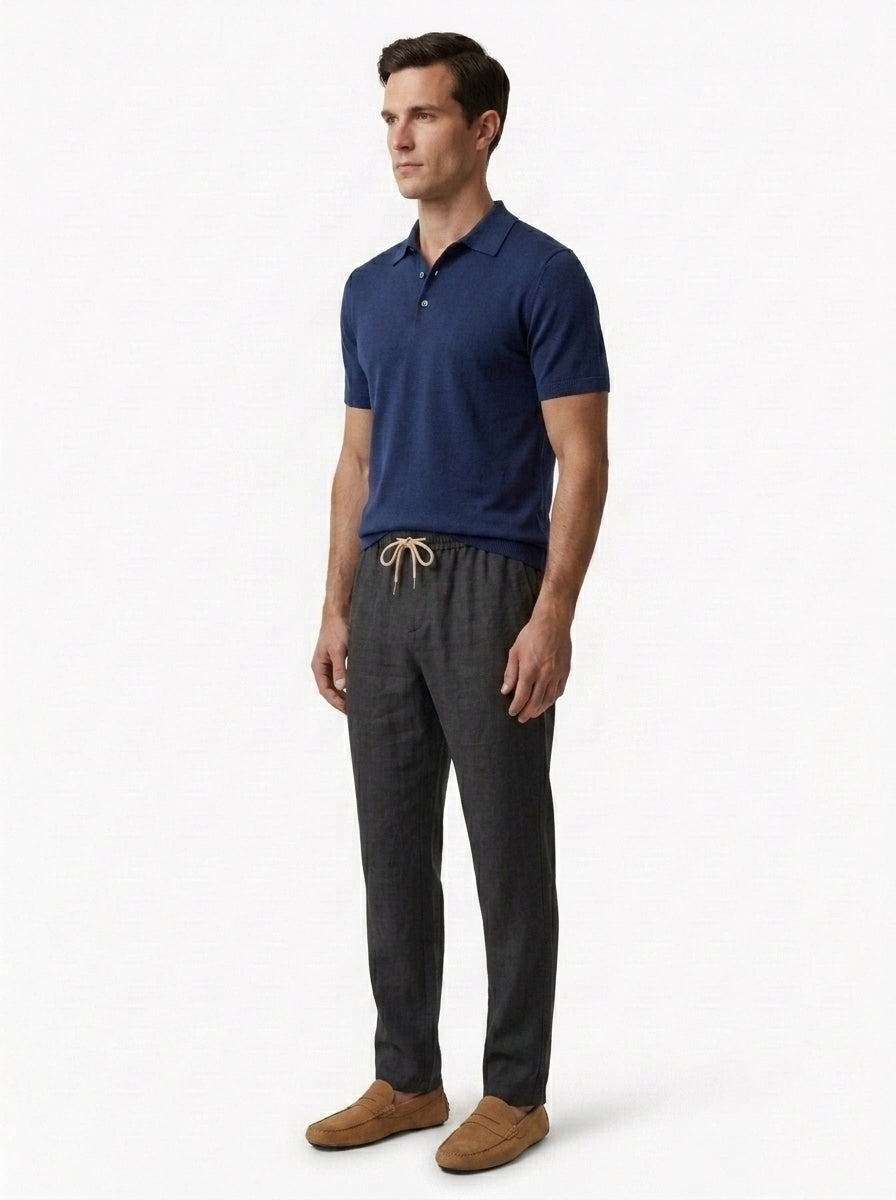 100% European Linen Drawstring Beach Pants
