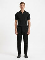 Zip Polo & Slim Pants Set