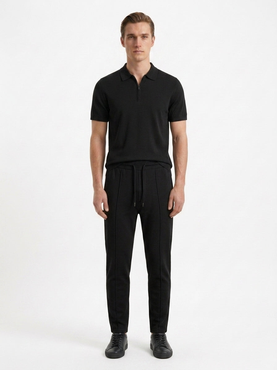 Zip Polo & Slim Pants Set